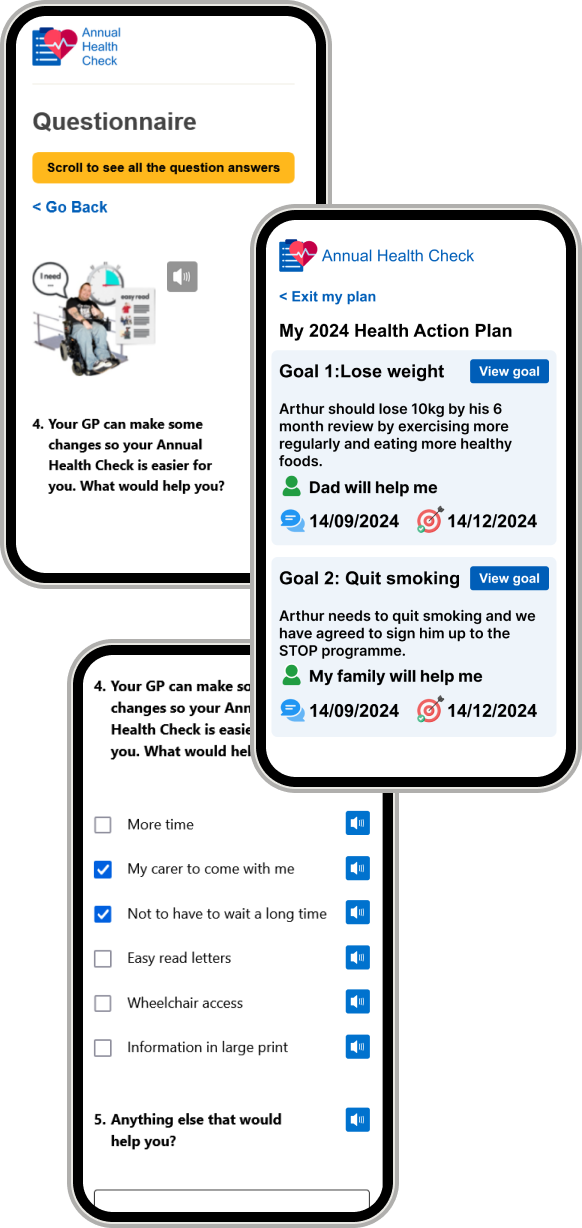 A patient with their family and multiple view of the system