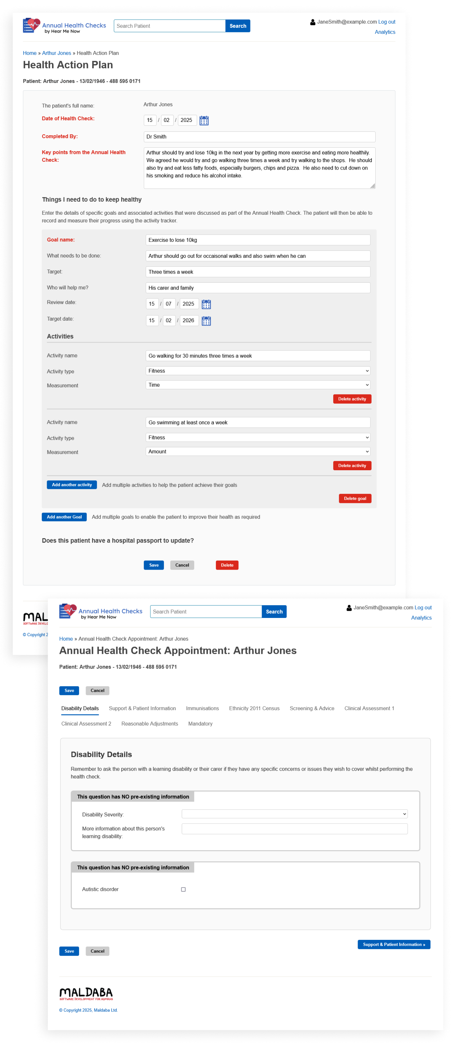 GP system screenshots