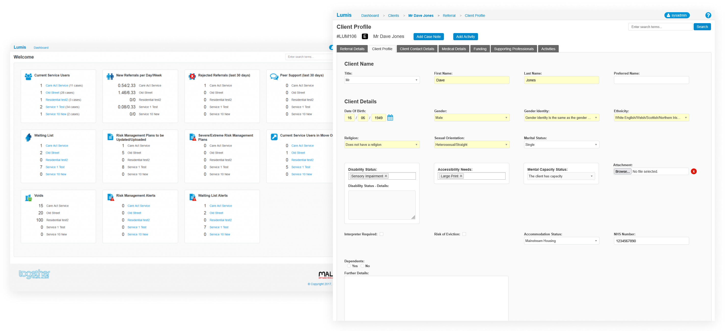 Completed system screenshots